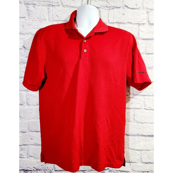 Beverly Hills Polo Club Red Short Sleeve Polo Shirt Medium Lightweight Soft - Picture 1 of 5